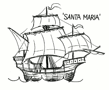 mit der Karacke 'Santa Maria' unternahm Kolumbus 1492 seine erste Expedition mit der Karacke 'Santa Maria' unternahm Kolumbus 1492 seine erste Expedition